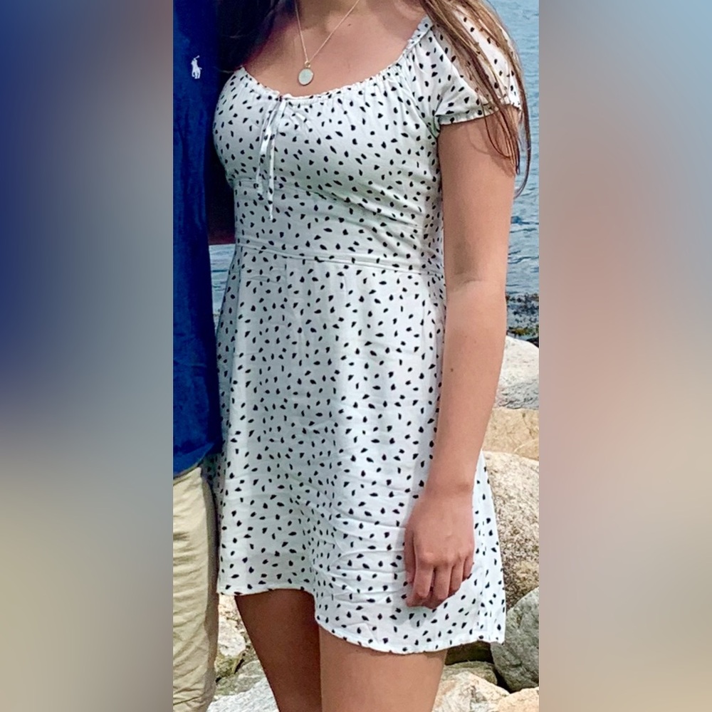 Abercrombie & Fitch Black and White Polka Dot Mini Dress